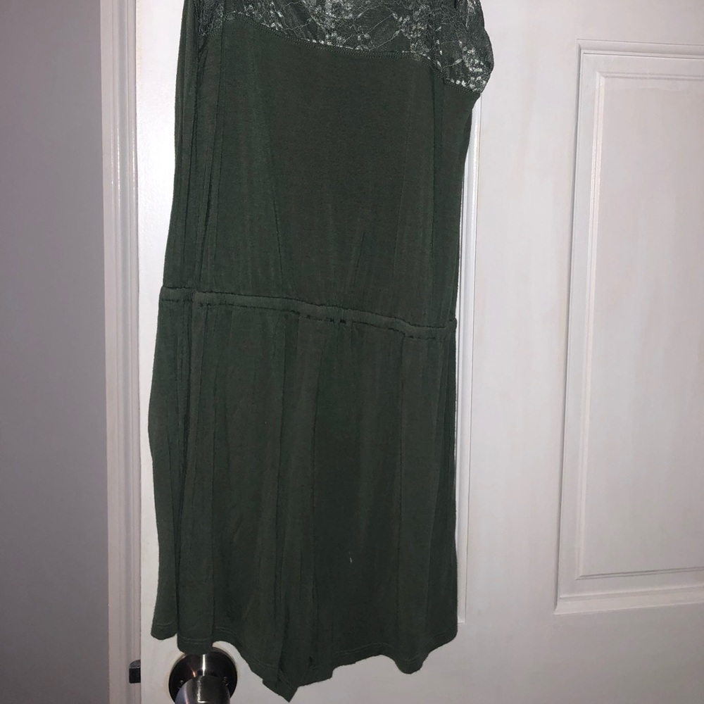 Camo green lace romper